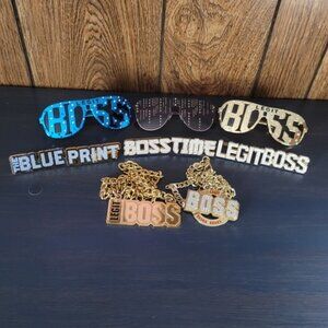 WWE Sasha Banks shades, ring sets, and chains set of 11